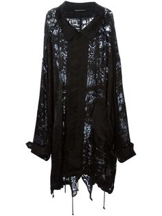 Yohji Yamamoto парка свободного кроя с узором
