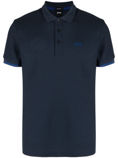 BOSS рубашка поло с вышитым логотипом