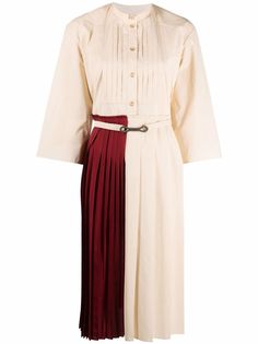 Ports 1961 платье-рубашка в стиле колор-блок с плиссировкой