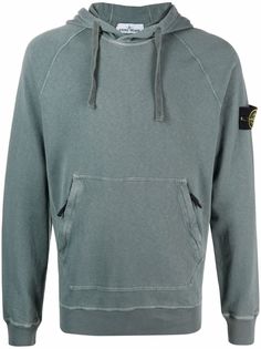 Stone Island худи с длинными рукавами и нашивкой-логотипом