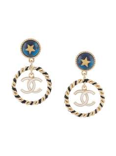 Chanel Pre-Owned серьги с логотипом CC