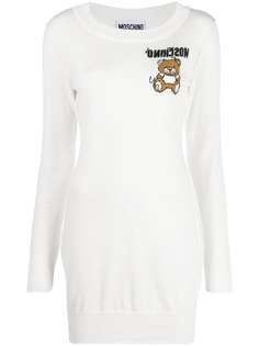 Moschino платье с вышивкой Teddy Bear