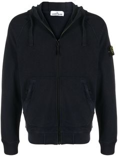 Stone Island худи на молнии с нашивкой-логотипом