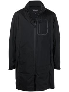 Emporio Armani пальто на молнии с потайным капюшоном