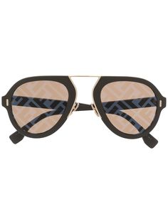 Fendi Eyewear солнцезащитные очки-авиаторы с логотипом FF