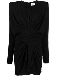 Alexandre Vauthier короткое платье с объемными плечами и драпировкой