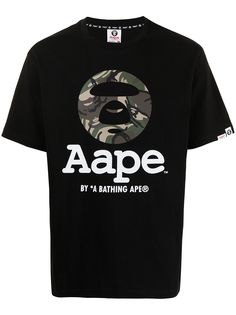 AAPE BY *A BATHING APE® футболка Og Moon Face с камуфляжным принтом