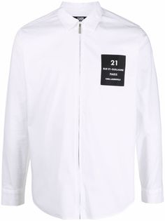 Karl Lagerfeld рубашка с нашивкой-логотипом