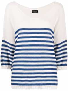 Roberto Collina полосатый свитер с V-образным вырезом