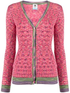 M Missoni кардиган в рубчик с V-образным вырезом