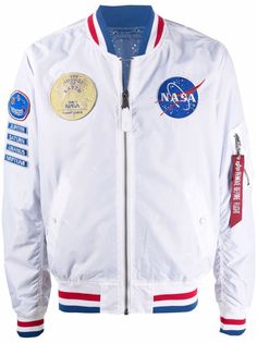 Alpha Industries бомбер с нашивками NASA