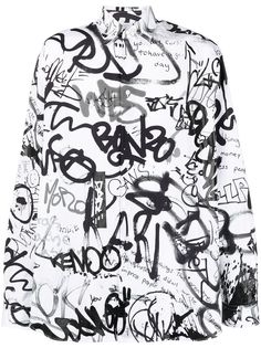 VETEMENTS рубашка с принтом граффити