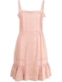 See by Chloé поплиновое платье с вышивкой
