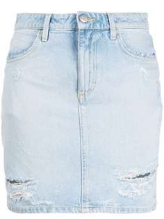 ICON DENIM джинсовая юбка с эффектом потертости