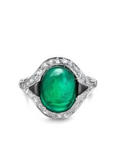 Pragnell Vintage кольцо Art Deco Colombian с изумрудом и бриллиантом