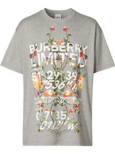 Burberry футболка оверсайз с принтом