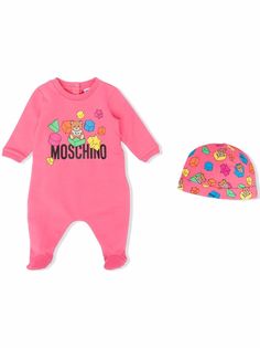 Moschino Kids комбинезон для новорожденного с логотипом