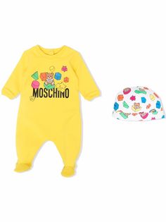 Moschino Kids комбинезон для новорожденного с логотипом