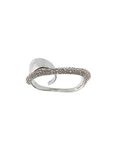 Alexander McQueen кольцо на два пальца с кристаллами