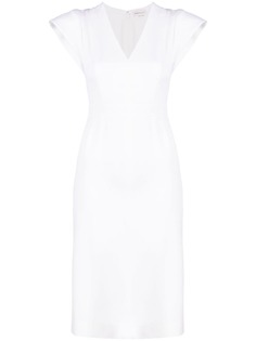 Alexander McQueen приталенное платье с V-образным вырезом