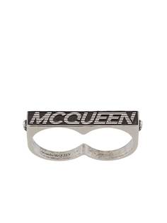 Alexander McQueen двойное кольцо с логотипом