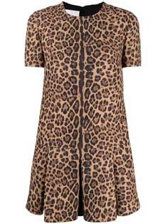 Valentino платье мини с леопардовым принтом