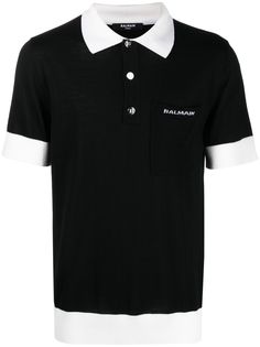Balmain рубашка поло с контрастной отделкой