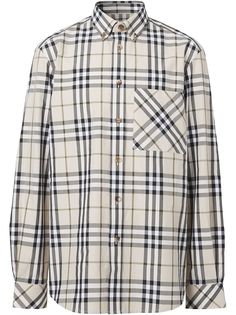 Burberry клетчатая рубашка на пуговицах