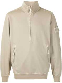 Stone Island толстовка на молнии с нашивкой-логотипом