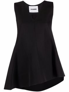 Jil Sander топ асимметричного кроя с V-образным вырезом
