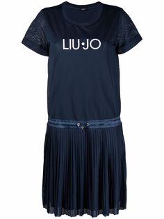 LIU JO сетчатое платье-футболка с плиссировкой