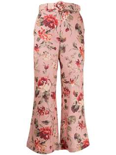 Zimmermann брюки с цветочным принтом