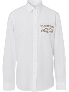 Burberry рубашка с аппликацией логотипа