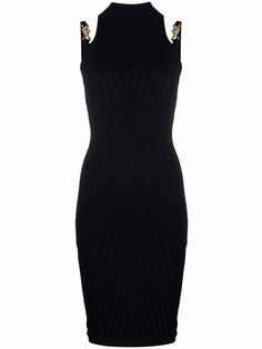 Versace платье в рубчик с декором Medusa