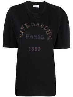 Saint Laurent футболка с принтом Rive Gauche