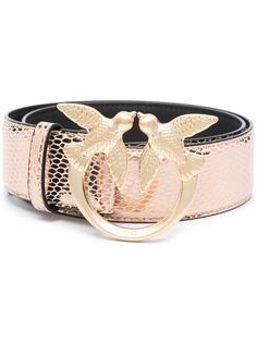 Pinko ремень Love Birds с тиснением под кожу змеи