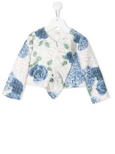 Monnalisa укороченный жакет с цветочным принтом