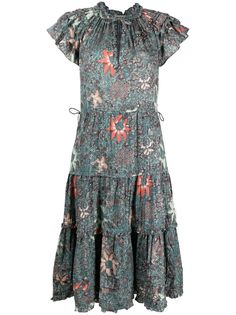 Ulla Johnson платье с оборками и цветочным принтом