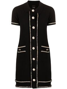 Pinko фактурное платье с контрастной отделкой