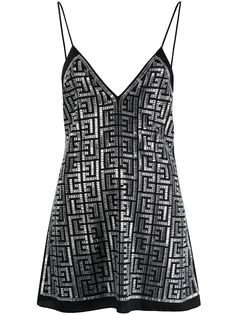 Balmain топ без рукавов с кристаллами