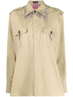 Pinko рубашка в стиле милитари с кристаллами