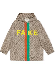 Gucci Kids куртка с принтом Fake/Not