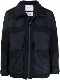 White Mountaineering куртка с воротником-стойкой и вставками