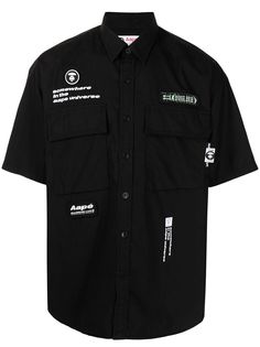 AAPE BY *A BATHING APE® рубашка с нашивками