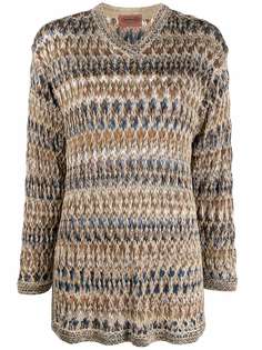 Missoni Pre-Owned трикотажный джемпер 1990-х годов с V-образным вырезом