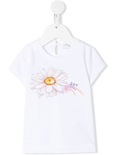 Monnalisa футболка с цветочным принтом
