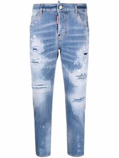Dsquared2 укороченные джинсы с прорезями