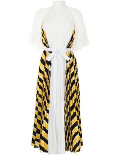 Proenza Schouler плиссированное платье с полосатыми вставками