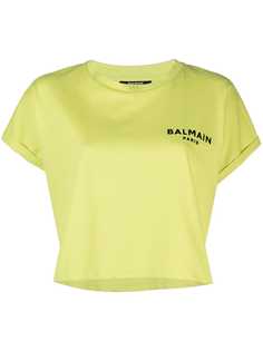 Balmain укороченная футболка с короткими рукавами