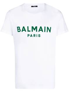 Balmain футболка с фактурным логотипом